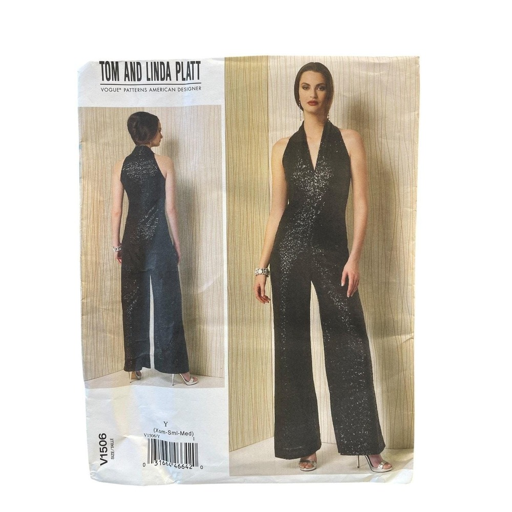 Vogue Sewing Pattern‎ V1506 Jumpsuit Womens Y 4-14 White Tom Linda Platt Halter